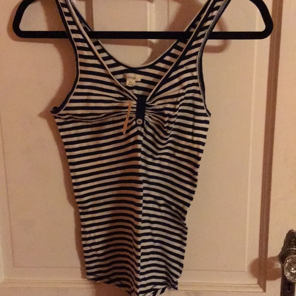 aerie Tops - Aerie Stripped Tank Top with Button nwt aerie Tops - Aerie Stripped Tank Top with Button nwt